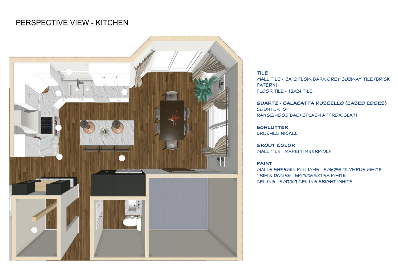 3D Kitchen Design Perspective